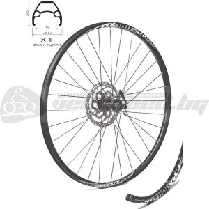 ΤΡΟΧΟΣ AM F 28 X11 ΜΑΥΡΟ 32H SHIMANO AHBTX505B κεντρική κλειδαριά ΜΑΥΡΕΣ ΑΚΤΙΝΕΣ + Ρότορας ASMRT10M 180 MM